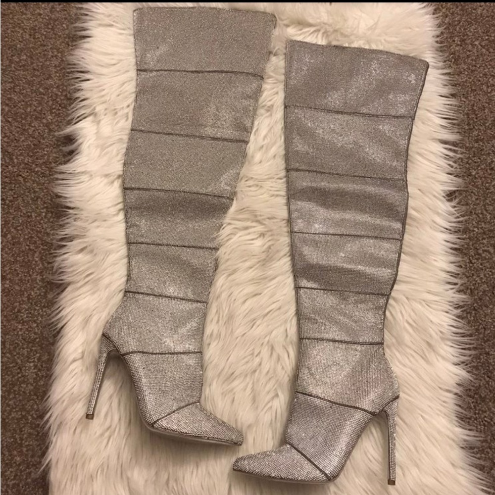 Steve Madden rhinestone wonders over the knee boots